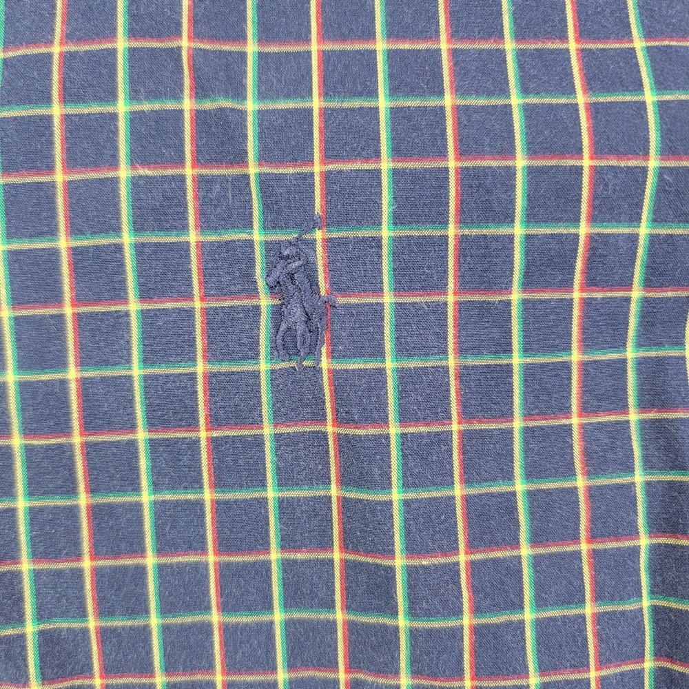 Ralph Lauren Shirt Mens Large Blue Check Long Sleeve Button Down Blake Cotton - Picture 2 of 10